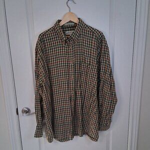 Orvis Shirt Mens 2XL Tall Plaid Button Down Long Sleeve  Flannel Casual Preppy